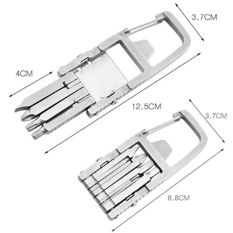 13 in 1 Keychain Multi Tool Portable Outdoor Travel Camping Tool Size