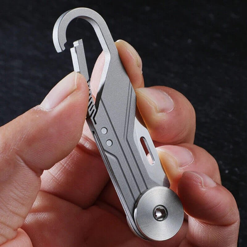 Titanium Keychain Folding Utility Knife Spring-Free Design