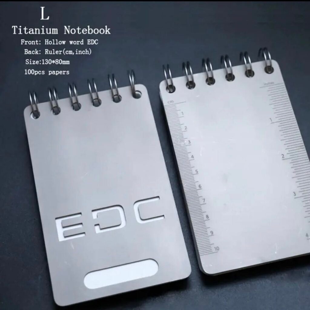 EDC Tactical Titanium Alloy Stone Paper Pocket Notebook Large