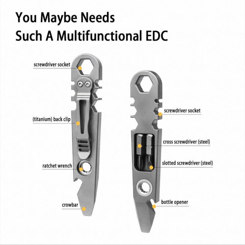 Titanium Alloy EDC Ratchet Crowbar Multi-Tool Specification