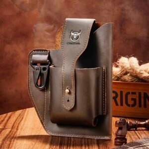 Genuine Leather Phone Holster with Belt Clip