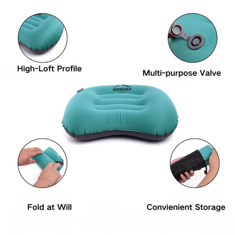 Inflatable Camping Pillow Sleep Gear Features