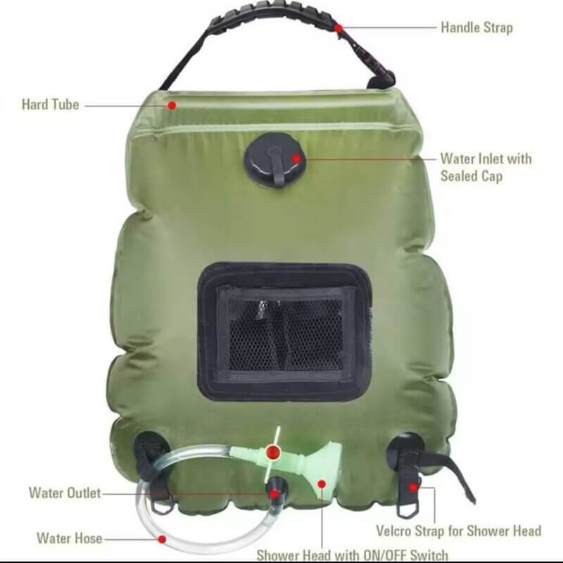 Description of Large Capacity Solar Shower Bag for Camping