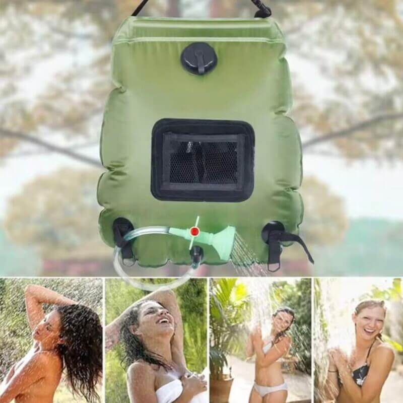 Large Capacity Solar Shower Bag for Camping While in Use