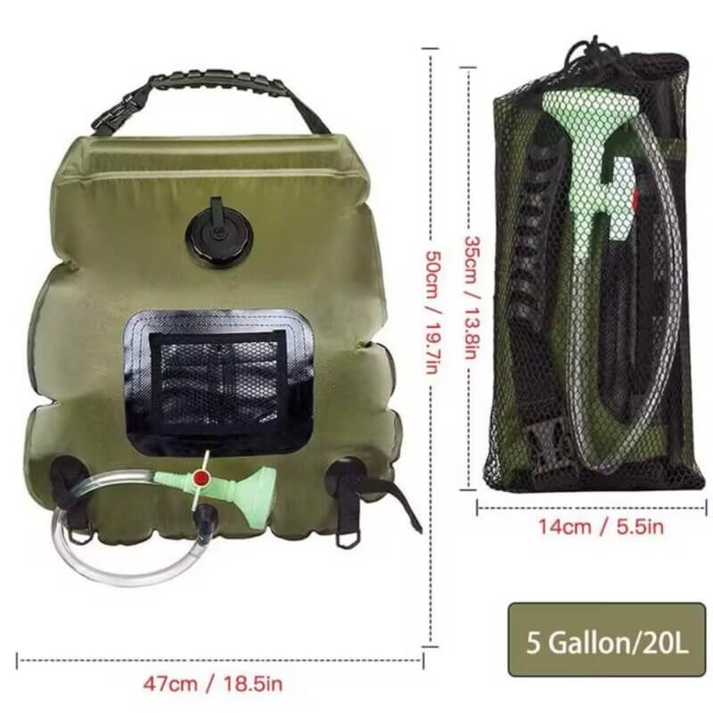 Specification of Large Capacity Solar Shower Bag for Camping