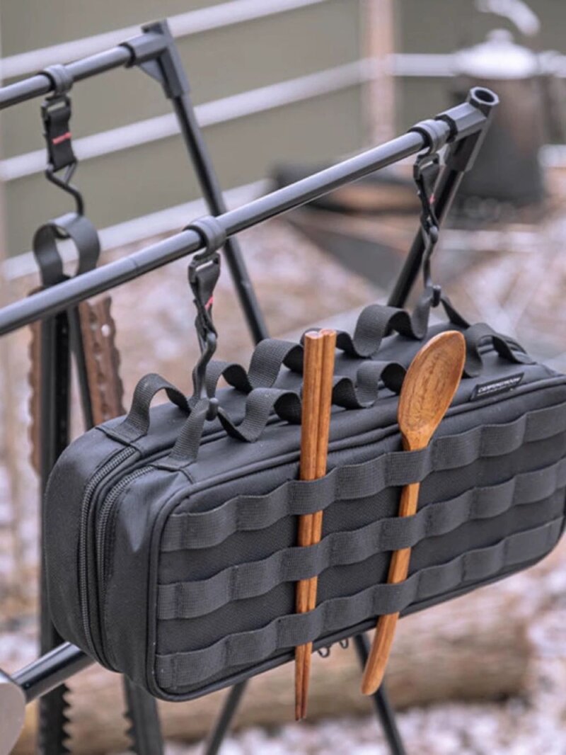 Waterproof Camping Tools Organizer Hanging on a Rack