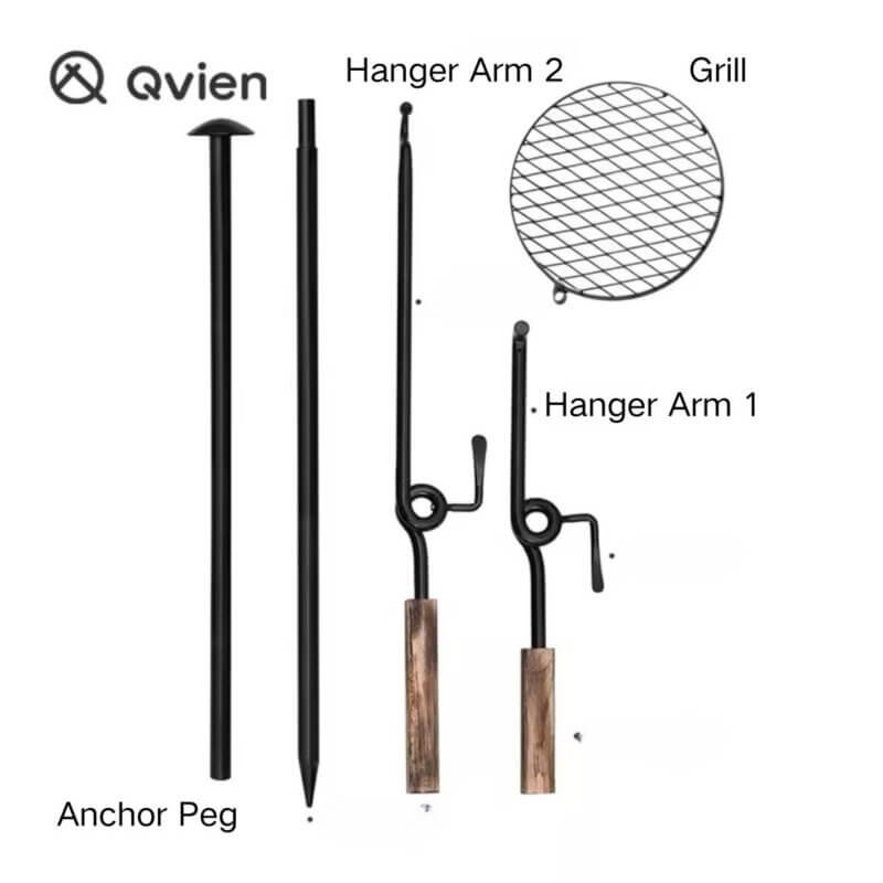 Specification of Multi-arm Bushcraft Campfire Grills Combo