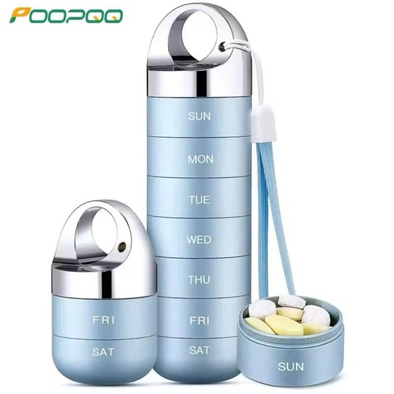 Waterproof and Moisture-Proof Metal Travel 7 Day Pill Box