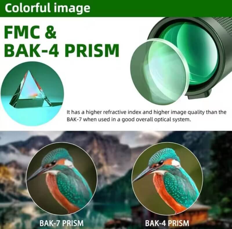 BAK-4 Prism Used in Portable 80x100 High Powered HD Monocular Telescope