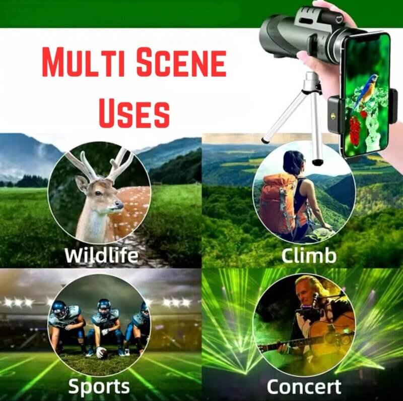 Multi-Scene Uses for the Portable 80x100 High Powered HD Monocular Telescope