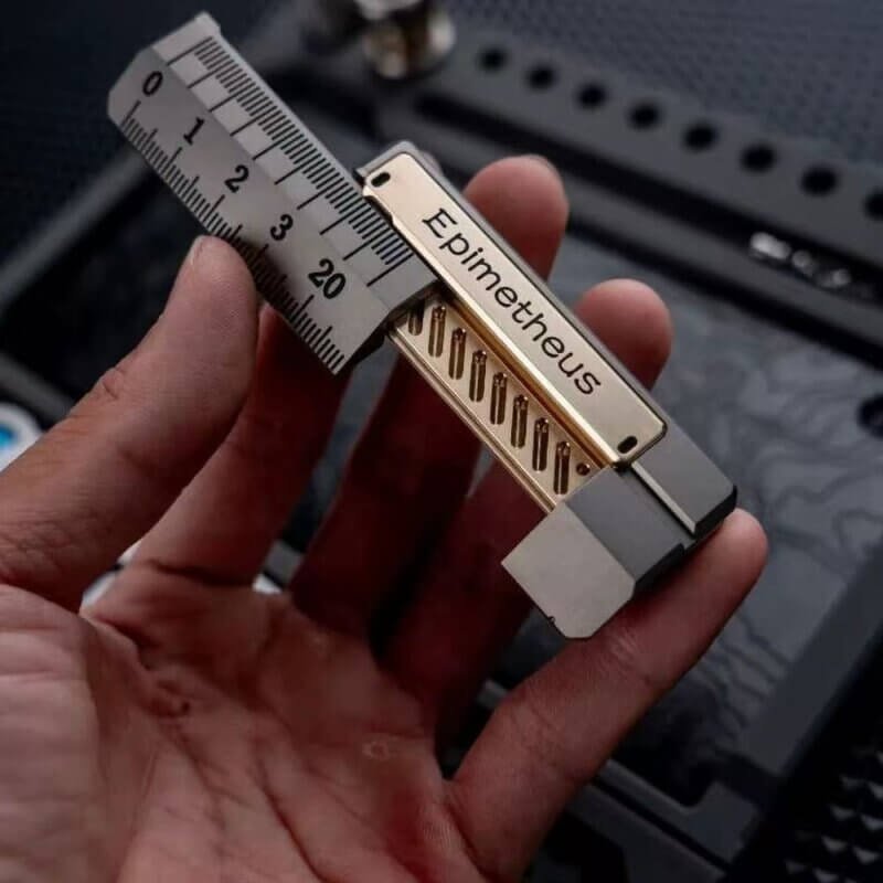 Close-up of a creative EDC fidget slider being used in someone's hand