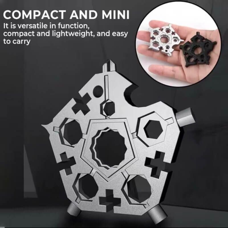 A close look for a 23-in-1 pocket multi tool wrench
