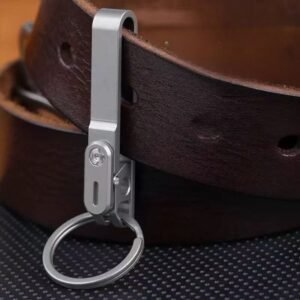 A Titanium Belt Clip Attached to a Belt