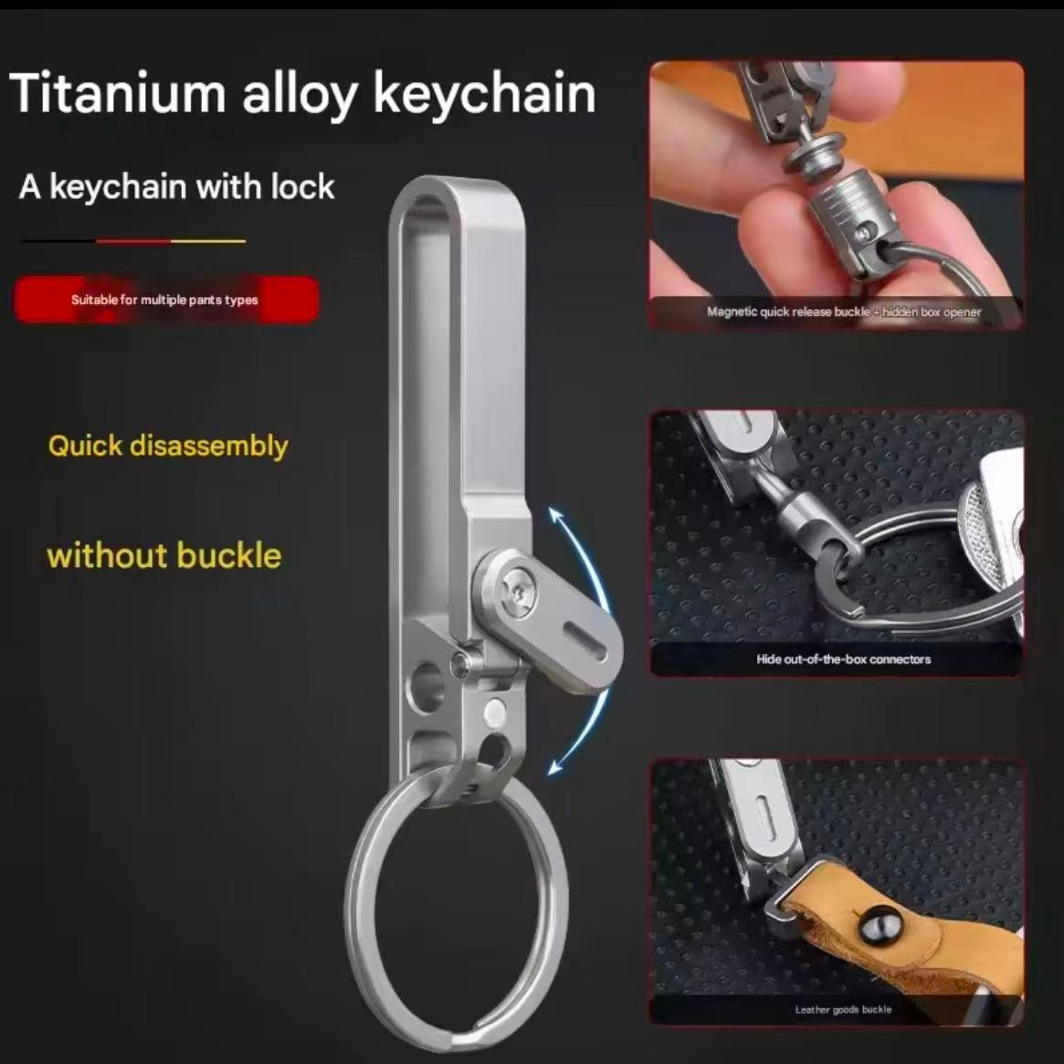 Titanium Belt Clip Quick-release Keychain - Image 2