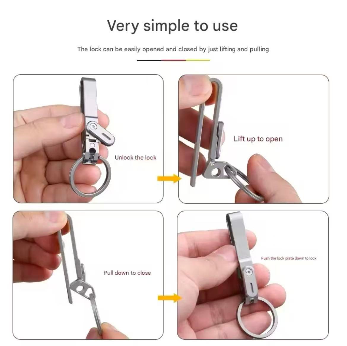 Titanium Belt Clip Quick-release Keychain - Image 3